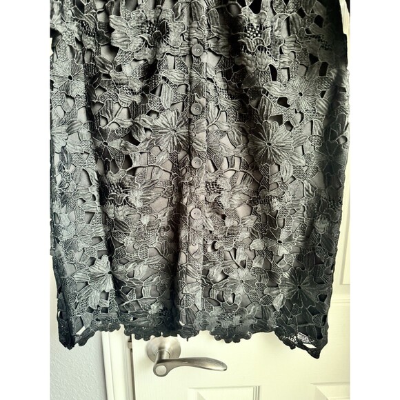 NWT Karl Lagerfeld Paris Floral Black Lace Embroidery Dress Women Size 8 - Picture 4 of 10